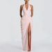 Spring/Summer Halter Neck Slit Dress Women's Casual Vacation Long Tie Waist INS New_ecoleips.com