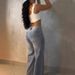 Bling High-Waisted Wide-Leg Jeans Rhinestone Belt Distressed Hem Streetwear Chic 95% Cotton Stretch S-XXL Women's Denim_ecoleips.com