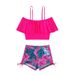 Women's Clothing Split Swimsuit Sexy High Waist Off-shoulder Printed Sling Bikini_ecoleips.com
