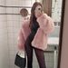 Women’s Leopard Print Faux Fur Coat – Long Lapel Winter Jacket, Imitation Fox Fur, S-XXXL_ecoleips.com