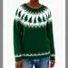 "Christmas Tree Knit Sweater Women's - Festive Jacquard Pullover (S-XXXXL, Round Neck, Acrylic Blend, Cozy Holiday Party Wear)"_ecoleips.com