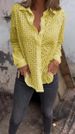 Ladies' Shirts Spring And Summer Hollow Printing Loose Button Grid Fashion Tops Women's Shirts_ecoleips.com