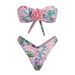 Women's Clothing Split Flower Bikini Tropical Print Beach Skirt Two Piece_ecoleips.com