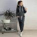 Women's Clothing Autumn and Winter Women's Clothing Hot Style Fleece Fashion Leather Badge Long Sleeve Hooded Casual Sports Suit_ecoleips.com