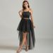 Women's Clothing Sexy Fashion Swallowtail Mesh Skirt Short Front Long Back Irregular Fluffy Skirt_ecoleips.com
