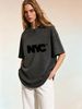 Vintage Washed Oversized Casual Tee, Short Sleeve Relaxed Fit T-Shirt For Modern Everyday Fashion_ecoleips.com