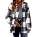 Aria Basics 2024 New Cross-Border Women's Clothing Autumn Winter Plaid Lamb Wool Jacket With Pockets Button Plush Coat_ecoleips.com
