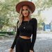 Women's Clothing Long Sleeved Fashion Casual Suit Ribbed Knitted Wide Leg Pants_ecoleips.com