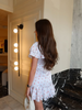 Fashion Floral Printed Mini Dress For Women Elegant V-neck Puff Short Sleeve Waist Short Dress Lady 2025 Chic Beach Vestidos_ecoleips.com