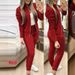 Spring Autumn Winter New 2022 Patchwork 3D Printed Zipper Casual Sports Fashion Set Energetic Women's Clothing_ecoleips.com