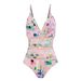 Floral Print One-Piece Swimsuit With Back Cutout – Modest & Slimming Hot Spring Swimwear | Quick-Dry Polyester For Women (Adjustable Coverage)_ecoleips.com