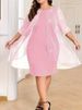 New Women's Solid Color Mesh Fashion Casual Dress Summer Elegant O Neck Short Sleeve Holiday Party Dresses For Women Robe Femme_ecoleips.com