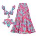 Women's Ruffle Print High-Waisted Bikini Set European American Style Two-Piece Swimsuit For Vacation Sexy Simple Design_ecoleips.com