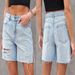 Women's Clothing Denim Shorts Years Summer New Street Fashion Washed Hole Side Split Jeans 3291_ecoleips.com