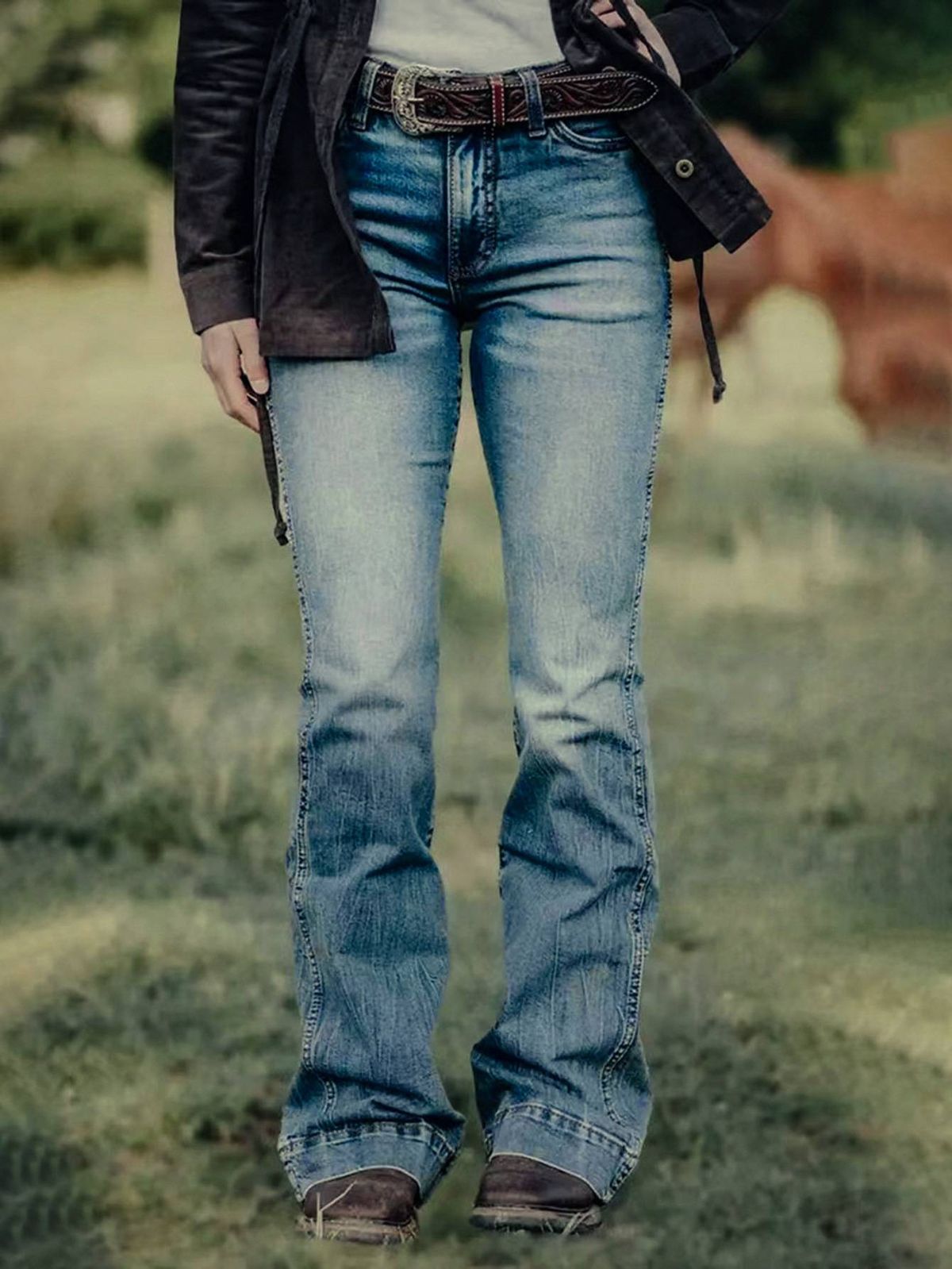 Women's Clothing Women's Jeans Stretch Denim Pants Vintage Women's Pants Washed Jeans_ecoleips.com