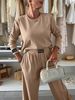 Women's Clothing High-Waisted Slim Straight Leg Pants Casual Flowy Suit Autumn/Winter Regular Fit_ecoleips.com