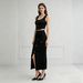 Summer New Women's Knitted Two Piece Set Sleeveless Short Vest Slit Max Skirt Slimming Cross Border Exclusive_ecoleips.com