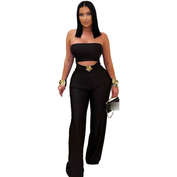 Women's Summer High-Waisted Jumpsuit Sleeveless Wide-Leg Romper Stretchy Casual Elegant One-Piece Breathable & Liberating Design_ecoleips.com