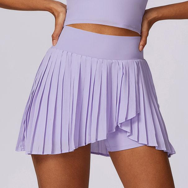 Women's Clothing Women's Casual Pleated Sports Short Skirt Quick Drying Tennis Fitness Pants Anti-Exposure Two Piece Set_ecoleips.com