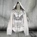 Women's Dark American Retro Graffiti Printed Hoodie Casual Sweatshirt White Lazy Subculture Jacket for Autumn_ecoleips.com