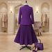 Plus Size Women's Elegant Solid Color Cardigan Jacket And Pleated Straight Long Skirt Set European American Style Loose Fit_ecoleips.com