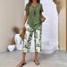 Women's Summer Fashion High-Waisted Wide Leg Pants Set Short-Sleeved Two-Piece Outfit for Spring/Autumn_ecoleips.com