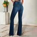 Women's Button Down Flared Jeans European American Style Micro Flared Denim Jeans For Ladies_ecoleips.com