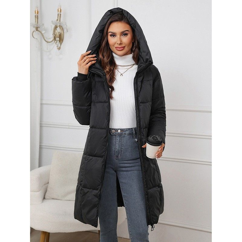 Oversized Hooded Parka Coat For Women - Extra Warm Long Puffer Jacket With High-Collar & Zipper Closure (S-XXXL, Beige/Black/Brown/Khaki/Red)_ecoleips.com