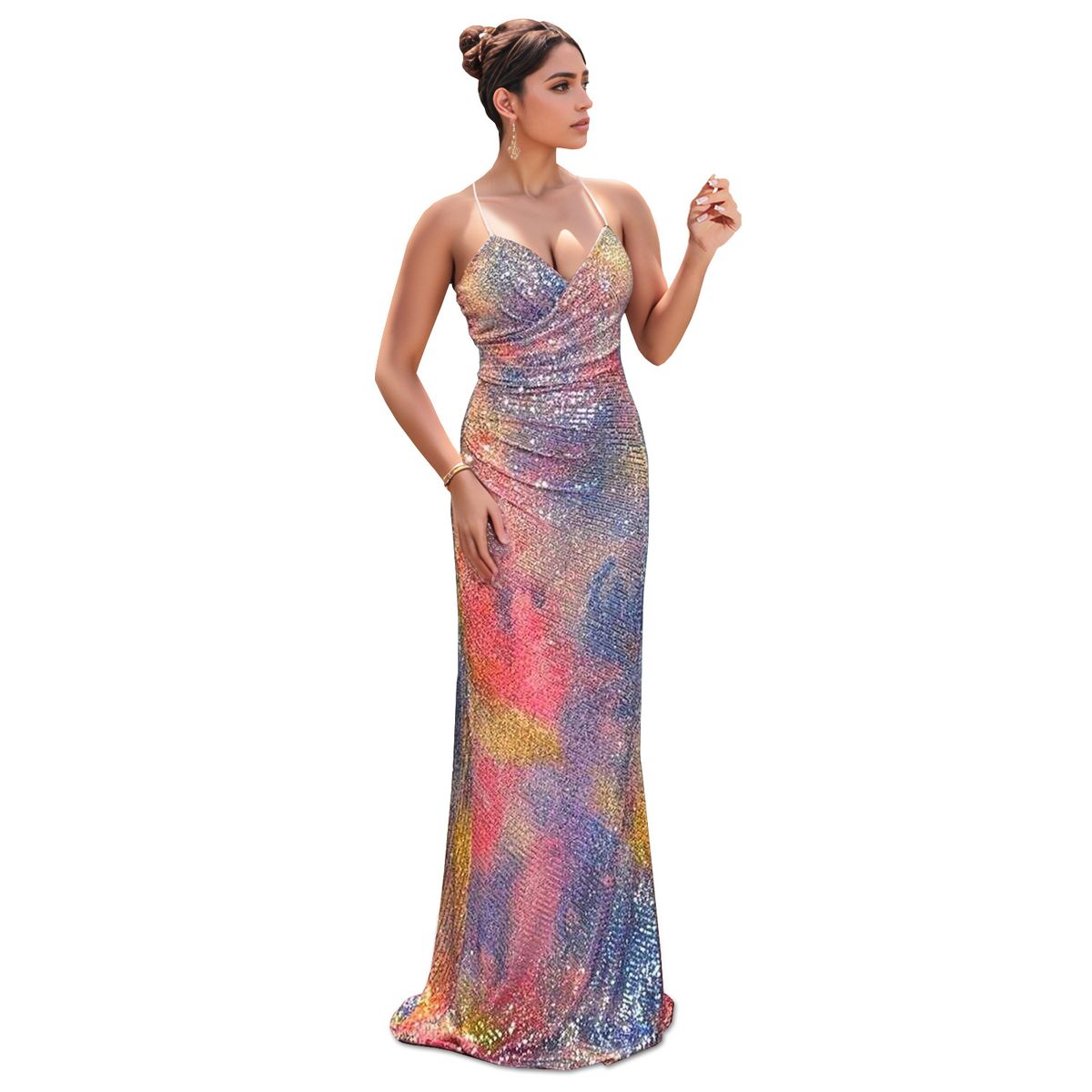 Women's Clothing Fashion Women's Clothing Sexy Sling Sequins Slim Fitting Arm Dress_ecoleips.com