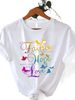 European And American Cross-border Foreign Trade Clothing, Fun Letter Pattern Round-neck Printed Women's Short-sleeve_ecoleips.com