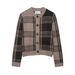 Women's Plaid Knit Cardigan – Long Sleeve Open Front Sweater Coat (S-L, Classic Checkered Pattern)_ecoleips.com
