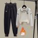 Trendy Color-Block Sweatshirt & Jogger Pants Set - Long Sleeve Layered Top With Tapered Ankle Cuffs_ecoleips.com