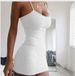 Bodycon Sleeveless Dress – Sexy Clubwear & Beach Dress With U-Neck For Women Breathable Milk Silk_ecoleips.com