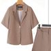 Women's Clothing Two Piece Suit Set Short Sleeved Blazer Simple And Casual Summer New Style Clothing_ecoleips.com