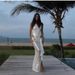Women's Clothing Fashion Sequin Sleeveless Slit Waist Revealing Two Wear Jumpsuit Dress_ecoleips.com