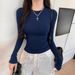 Spice Girl Slim Short Bottom Long Sleeve T-Shirt Sexy Figure Long Sleeve Bottom Top_ecoleips.com