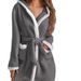 Aria Basics 2024 Cross-Border European And American Bestseller: Foreign Trade Autumn/Winter Color-Block Hooded Pajamas, Home_ecoleips.com