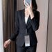 Black Women's Blazer, New Spring And Autumn Style, Suitable For Petite Individuals, Formal Interview Attire,_ecoleips.com