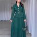 Women's Clothing New Temperament Waist Suit Jacket Pleated Long Skirt Two Piece Women's Skirt Suit_ecoleips.com