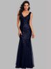 V Neck Mermaid Sequin Sexy Dress Formal Prom Party Long Dress Women_ecoleips.com