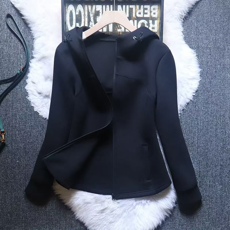 Women's Clothing Autumn New Comfortable Style! Sportswear Casual Hooded Air Layer Cotton Sweatshirt Women's Cardigan Jacket_ecoleips.com