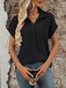 Women's Floral Print Short Sleeve Shirt Casual Loose Fit Blouse Comfortable Polyester Chiffon Top For Spring Summer_ecoleips.com