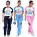 Women's Clothing Fashion Printed Multi Color Short Sleeved Trousers Set_ecoleips.com