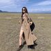 Khaki Trench For Petite Women, High-End Feel, 2025 Spring And Autumn New Korean British Style, Mid-Length Elegant Coat_ecoleips.com