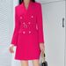 Women's Trench Coat With Belt – Double-Breasted Long Sleeve Office Jacket (Slim Fit, 14 Colors, S-XXXL)_ecoleips.com