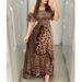 2025 Women's Butterfly Leopard Print Off-Shoulder Waist-Cinching Flared Evening Dress With Ruffled Sleeves_ecoleips.com