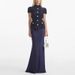 Navy Blue European American Syle Elegan Ladies' Oufi, New Auumn Foreign Rade Women's Op And Sain Long_ecoleips.com