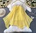 Vacation-Ready Yellow Off-Shoulder Ruffle Dress & Flared Sleeve Top Set – Flowy Midi Skirt & Asymmetrical Hem For Sun-Kissed Glow (S/M/L/XL)_ecoleips.com