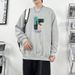 Men's Fleece Lined Crew Neck Sweatshirt Long Sleeve Thick T-Shirt Autumn Winter Hong Kong Style 2023 New Arrival_ecoleips.com
