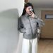 Korean-Style Knit-Panel Puffer Jacket For Women – Winter Short Cropped Coat With Stand Collar, Lightweight & Fashion-Forward_ecoleips.com